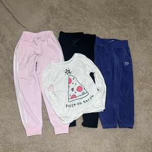 Girls' Casual Bundle - active adidas’s pants Nike and athletic fleece pants
